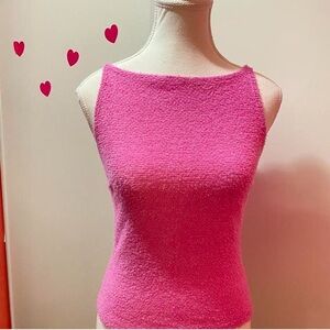 90s Y2K Primadonna Pink Fluffy Top